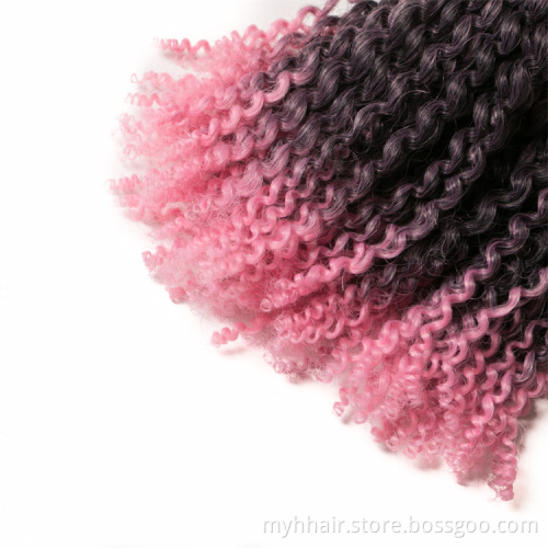 Pink 90g/piece 8 Inch Synthetic Marley Ombre Braiding Hair Extension Blonde Curly Crochet Afro Kinky Twist Marley Braid